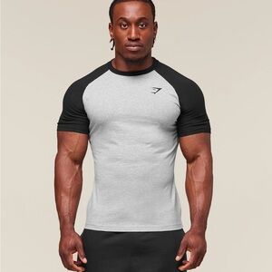 Gymshark Black and Gray Short Sleeve Tee